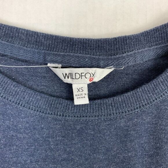 Widlfox Womens Social Sweatshirt Blue Long Sleeve Side Slits Pullover Size XS - Picture 5 of 12